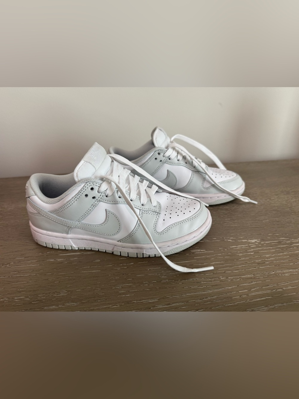 Nike Women’s Dunk  White and dust white (Light Gray) Low-Top Sneakers Sz 5